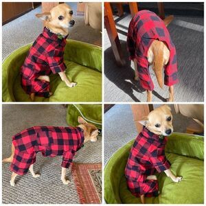 🎈Buffalo Check Flannel Dog Pajamas